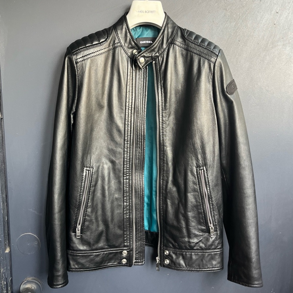 Diesel “L-SHIRO-WH” Racer Leather Jacket S (Zara, Schott, Dsquared2, Allsaints)